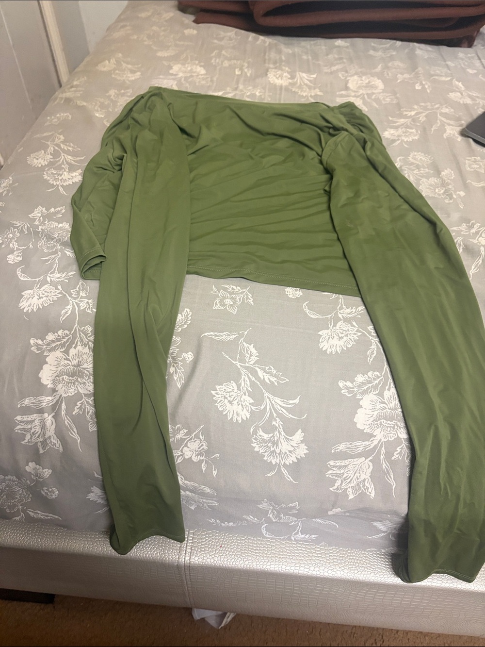 Tiger Mist Green Long Sleeve Fitted Top